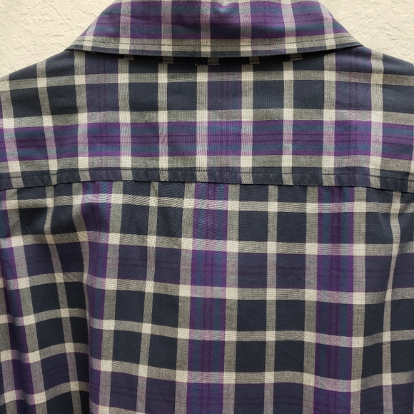 Nautica Mens XXL Purple Plaid Long Sleeved Shirt - Picture 3 of 5